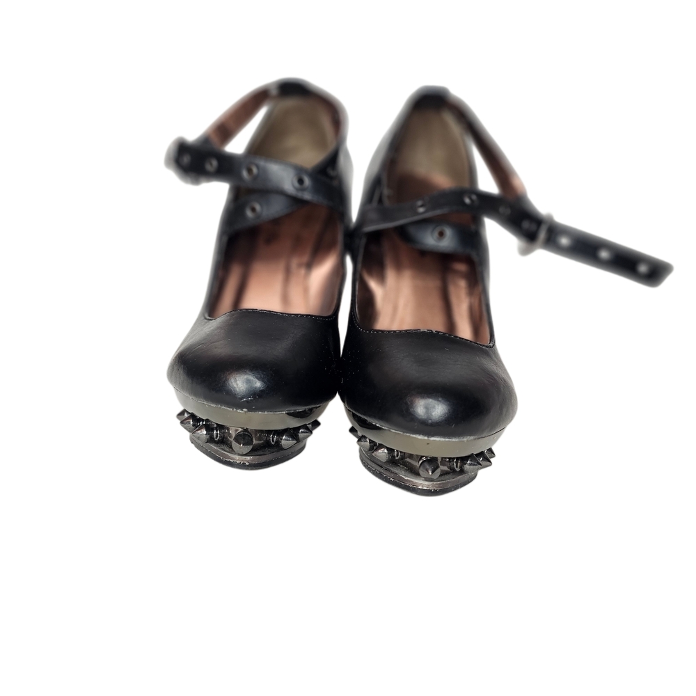 Hades Triton Black Women's High Heels Size 7 Spikes Spine Heel - Picture 3 of 6